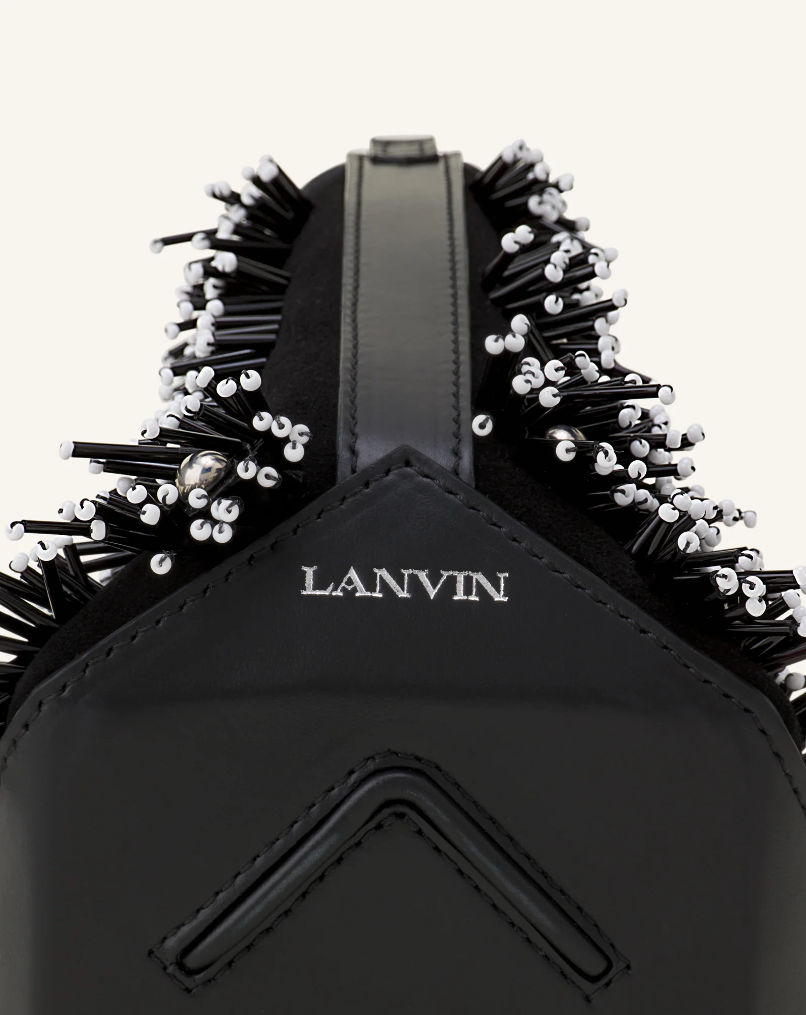 CATCH BY LANVIN EMBROIDERED LEATHER BUCKET BAG - Image 10