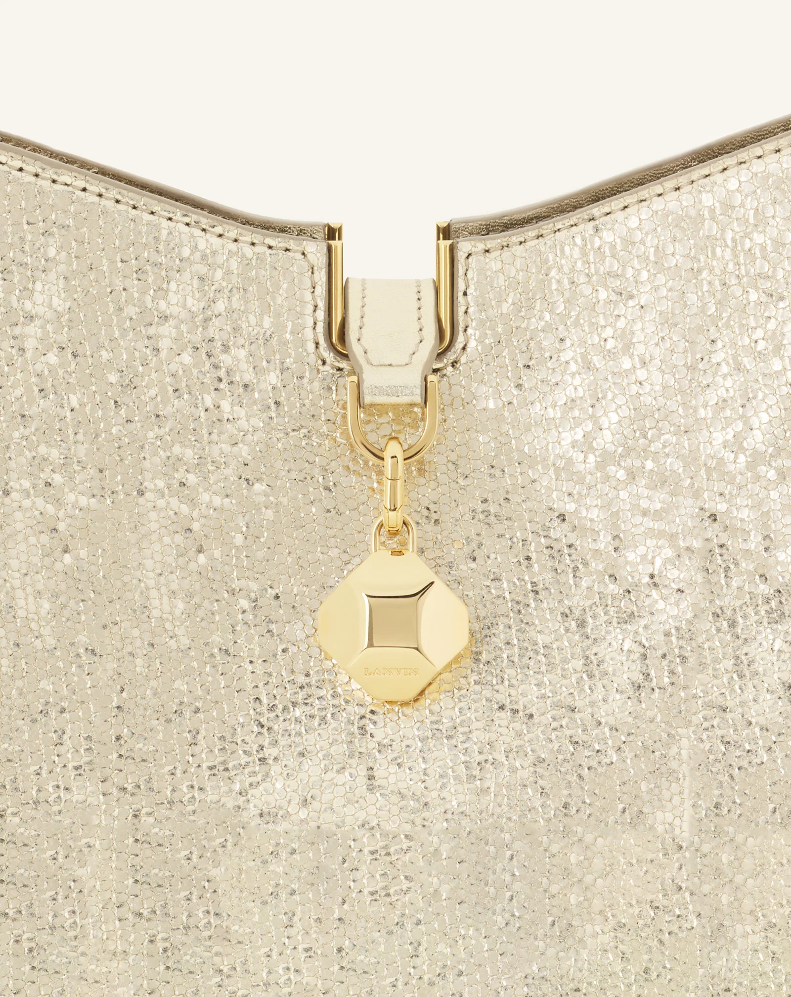 CATCH BY LANVIN NANO BUCKET BAG IN METALLIC LEATHER - Image 8
