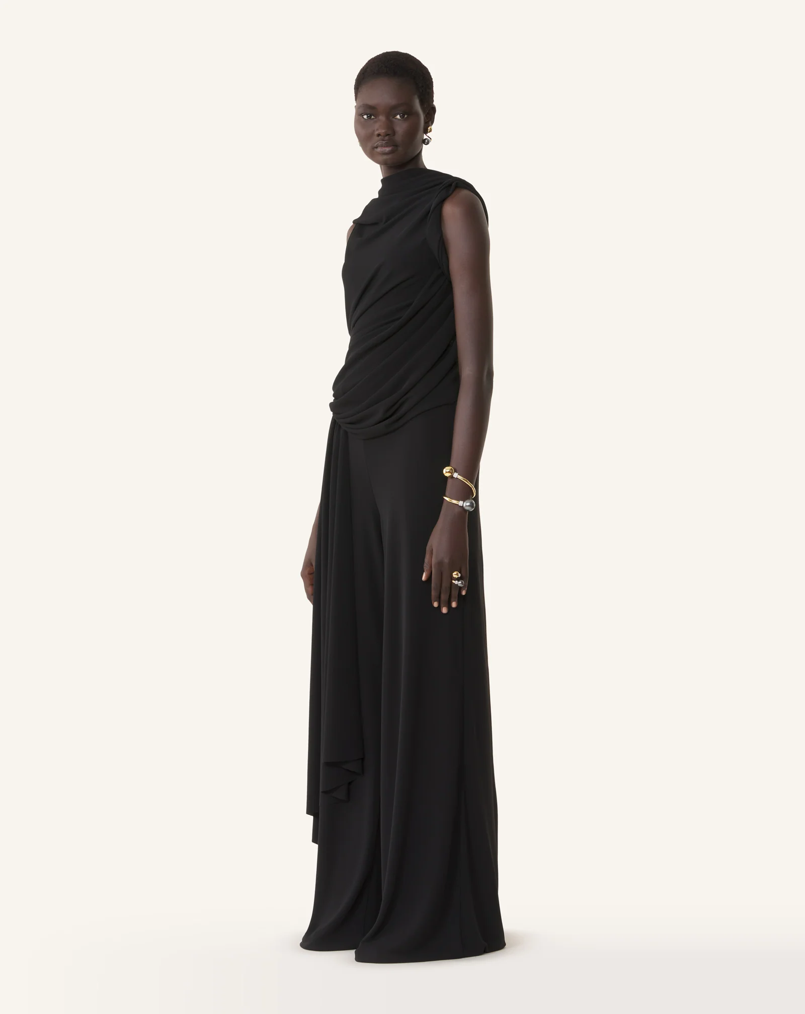 DRAPED JUMPSUIT IN CREPE JERSEY - Image 3