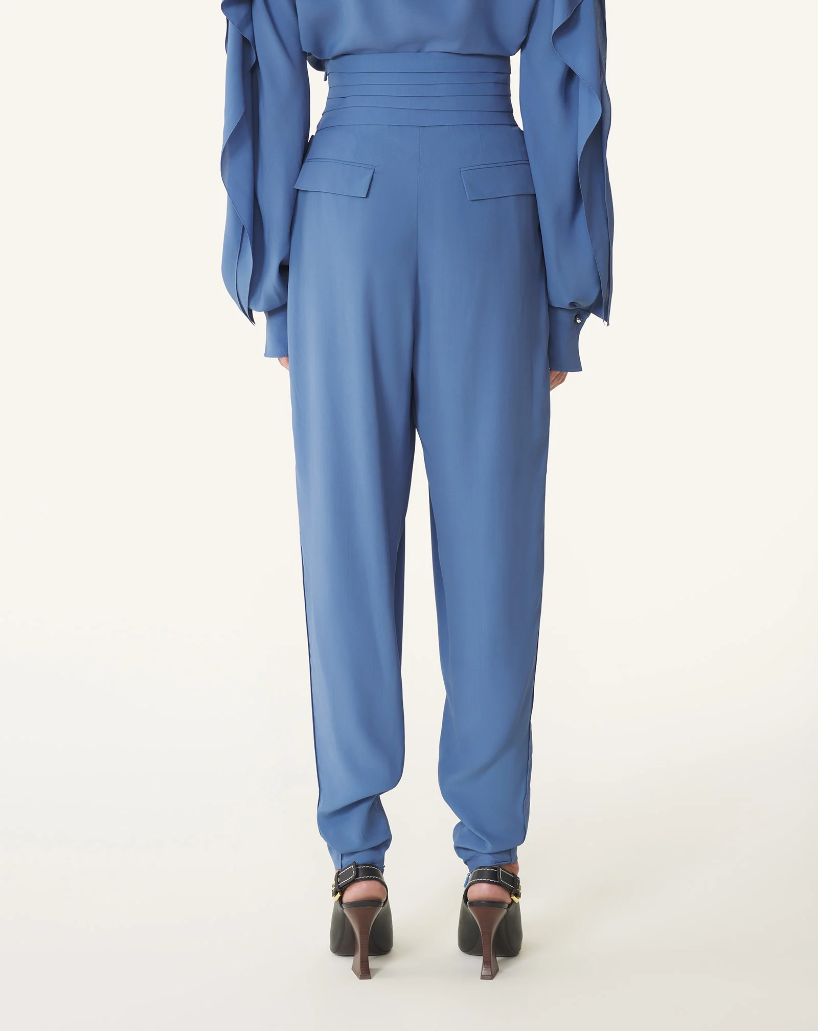 DRAPED PANTS IN CREPE DE CHINE - Image 4
