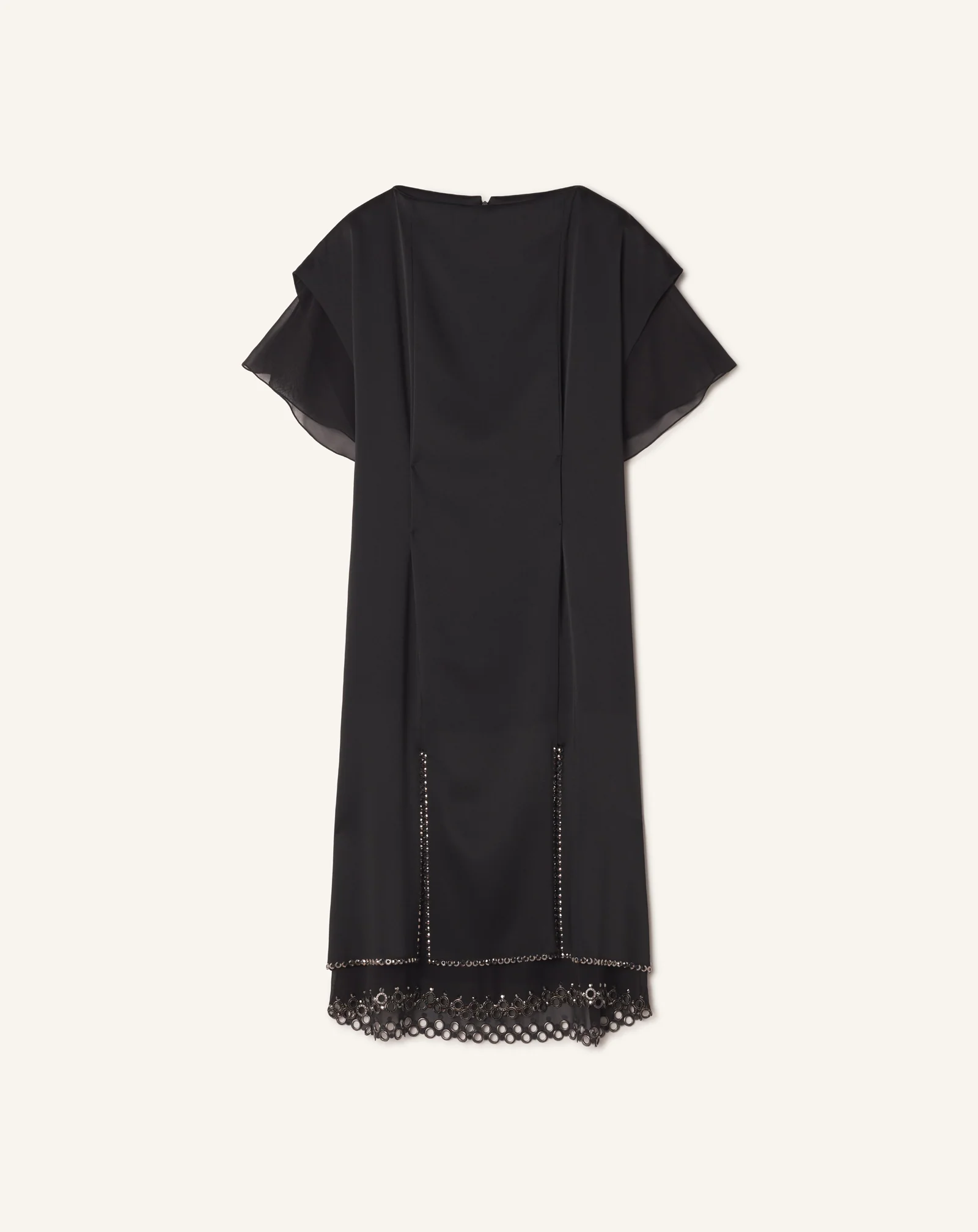 EMBROIDERED MIDI DRESS IN SATIN