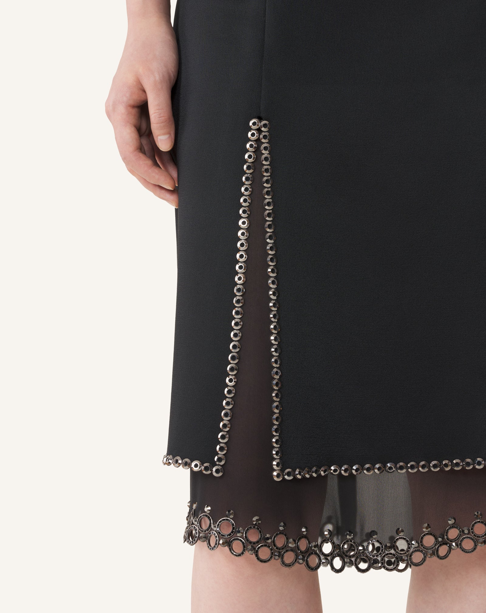 EMBROIDERED MIDI DRESS IN SATIN - Image 5