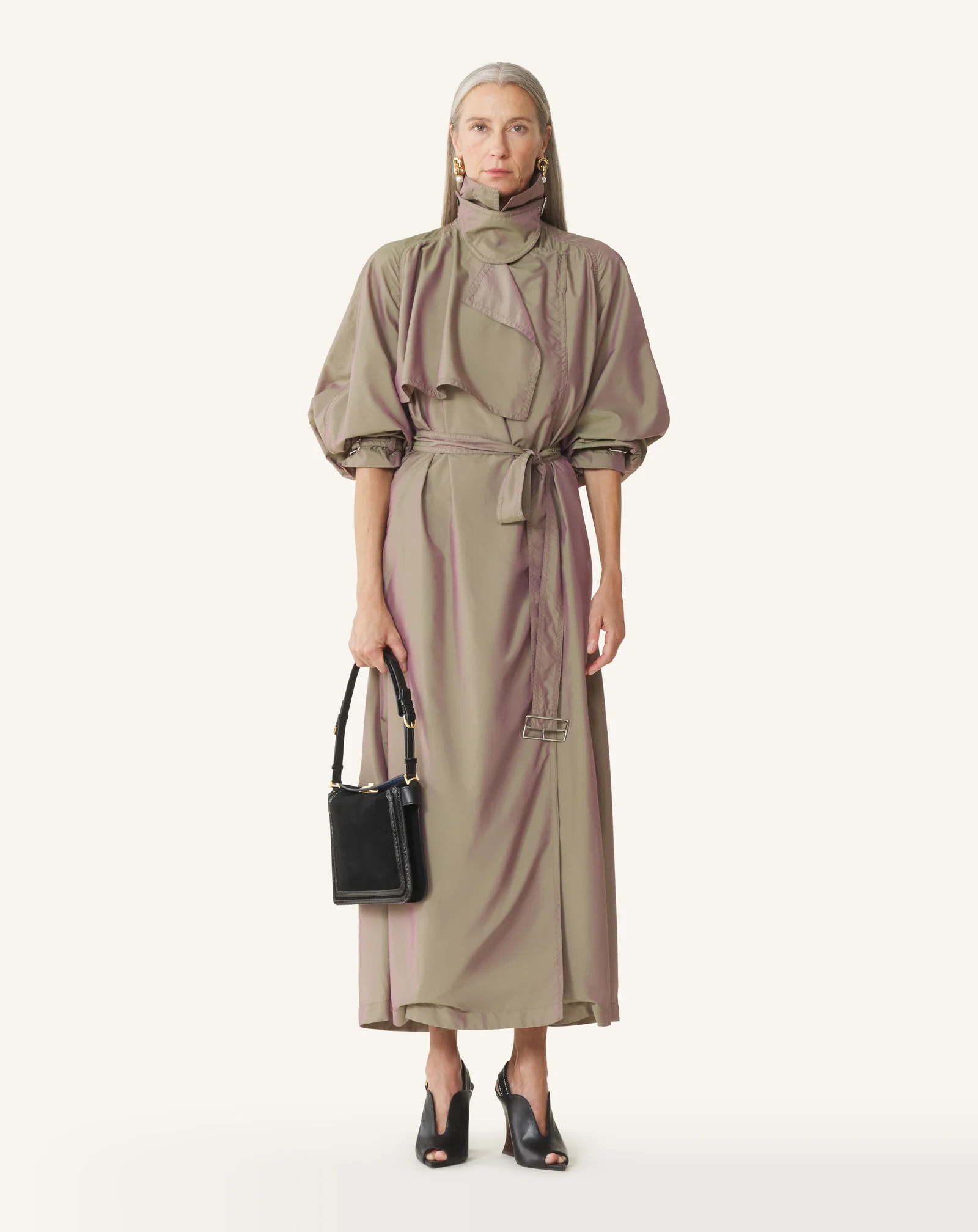 FLOWING TAFFETA TRENCH COAT - Image 2