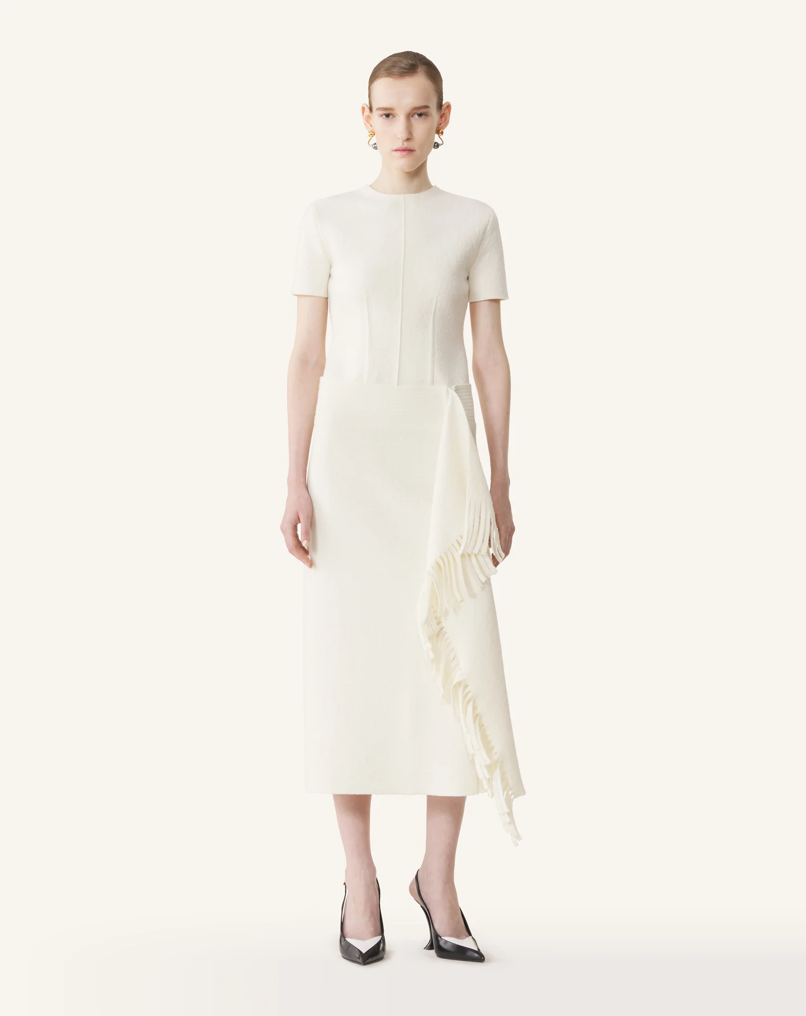 FRINGED SKIRT IN COTTON KNIT - Image 2