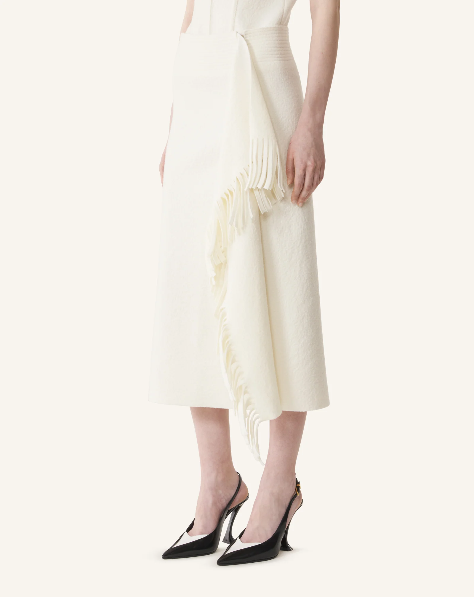 FRINGED SKIRT IN COTTON KNIT - Image 3