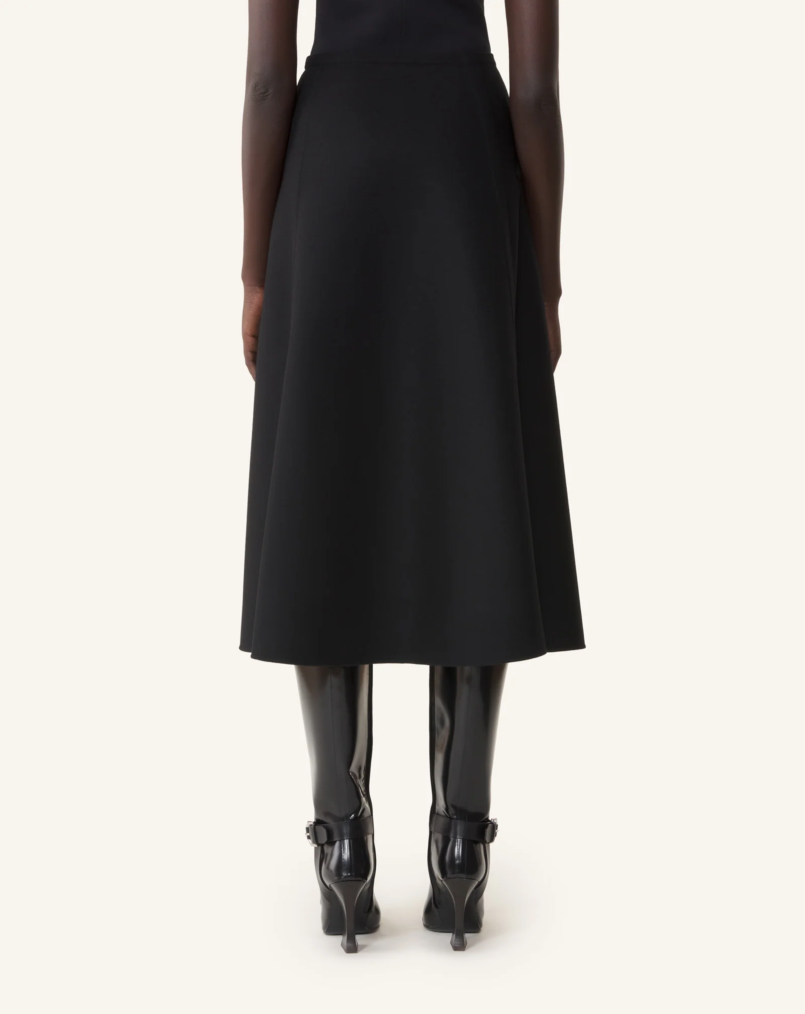 FRINGED SKIRT IN DOUBLE-FACED CASHMERE WOOL - Image 4