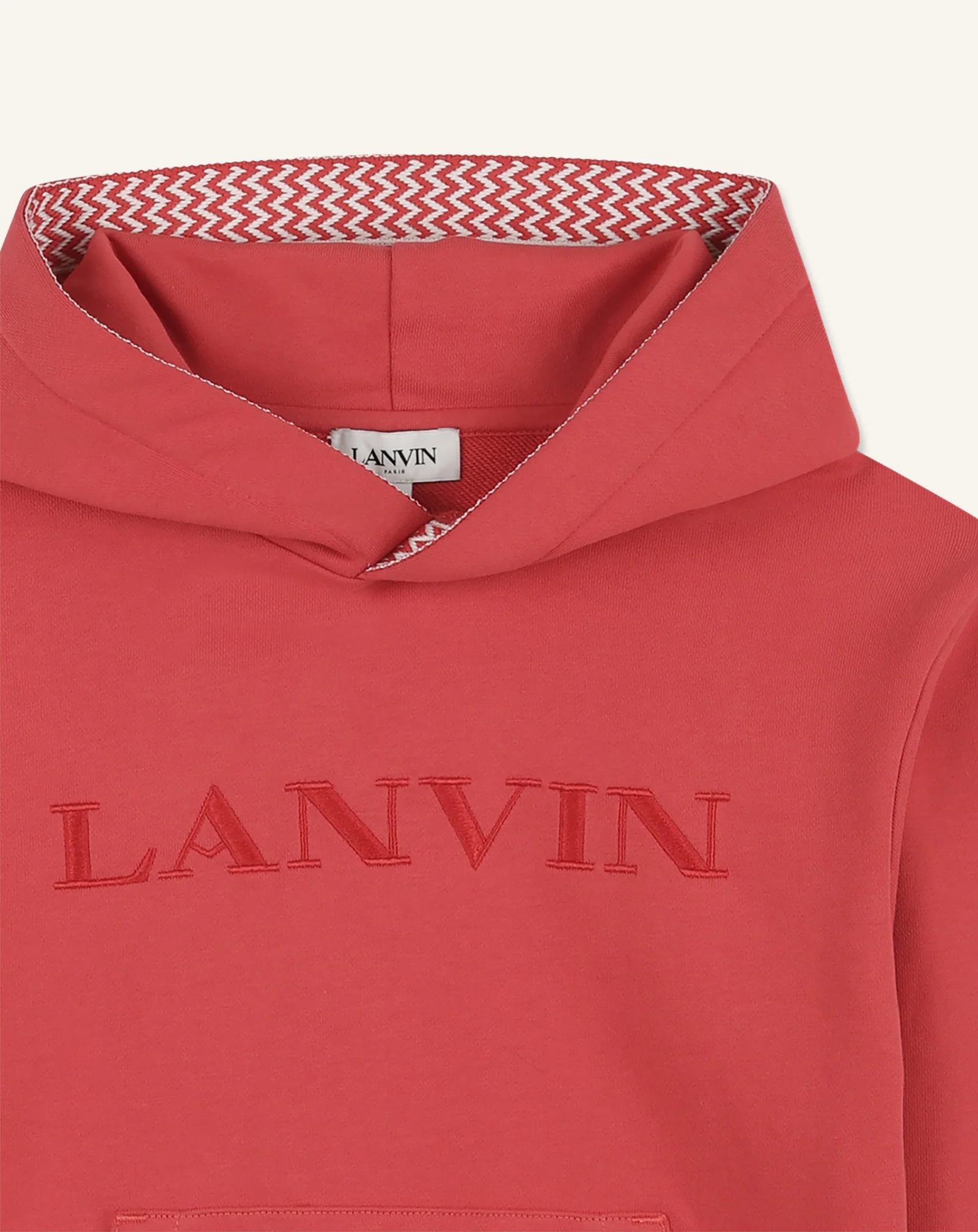 EMBROIDERED LANVIN CURB HOODIE IN COTTON - Image 4