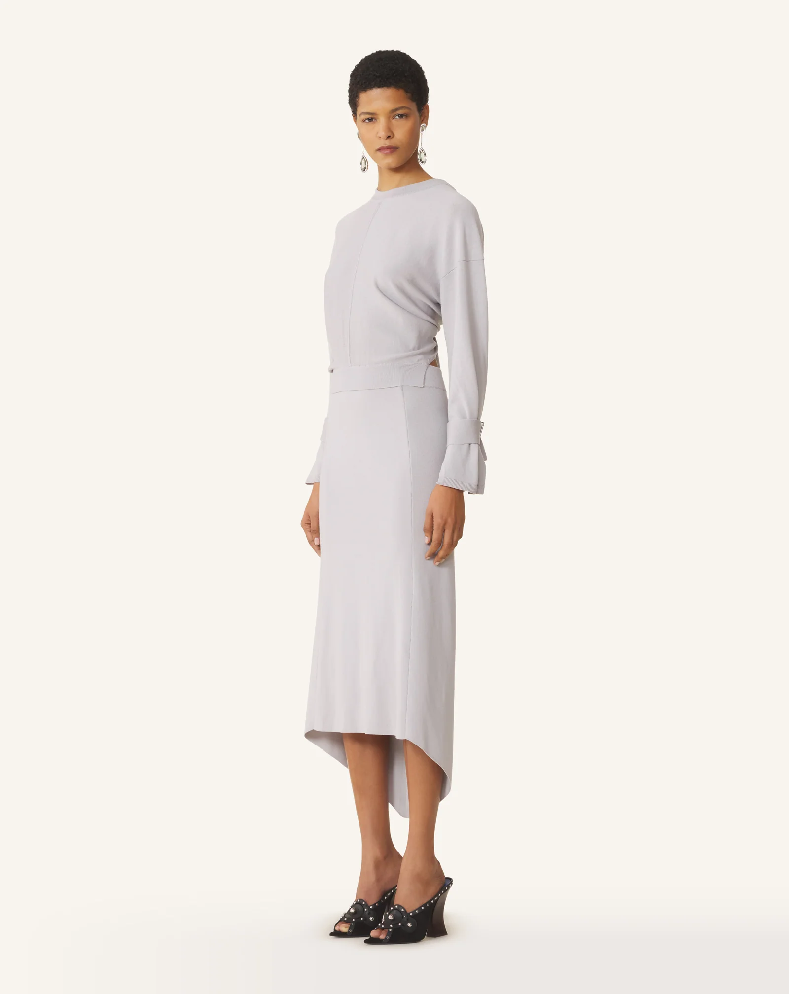 LONG SILK DRESS WITH BACK TIE - Image 3