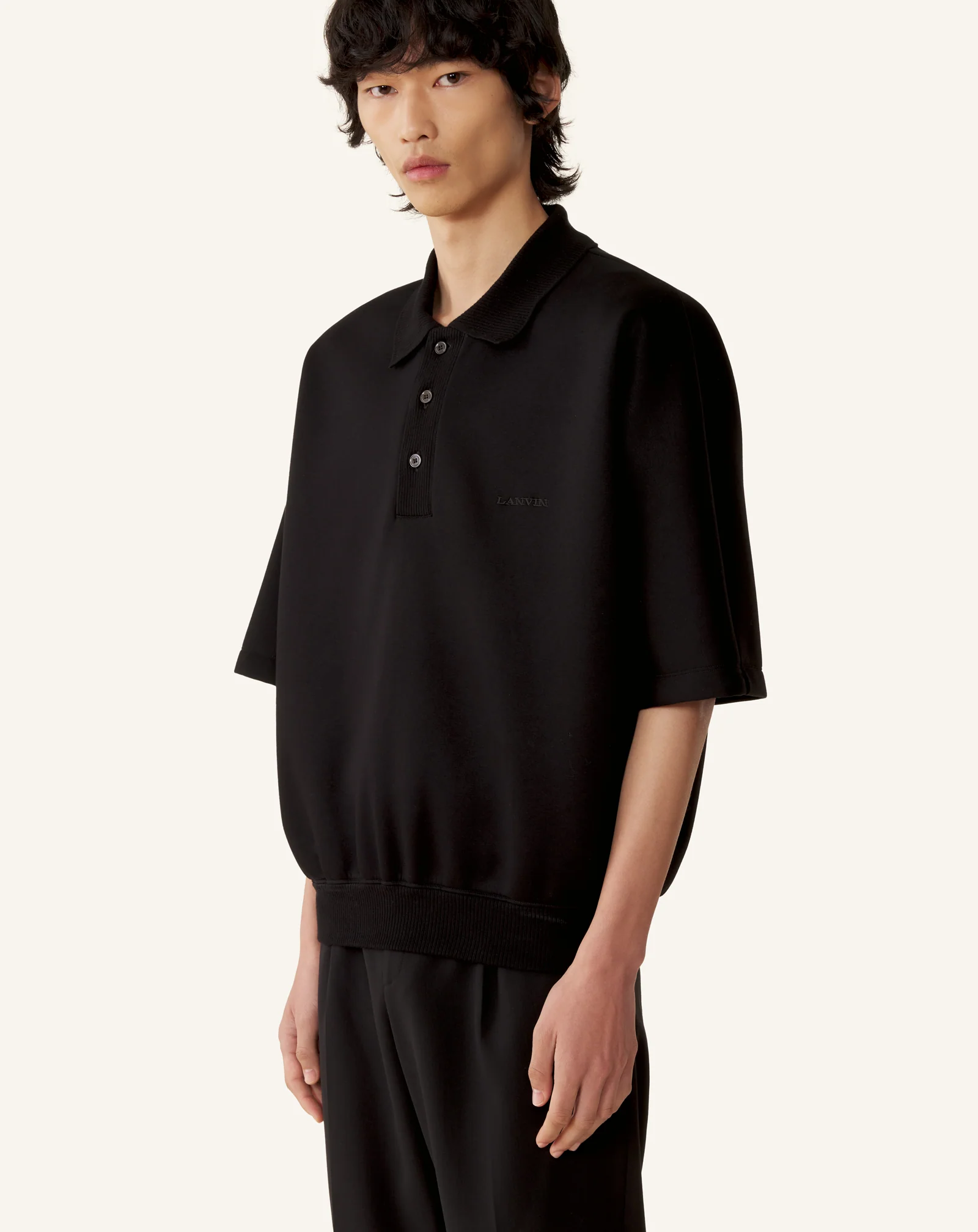 LOOSE-FIT DOUBLE-FACE JERSEY POLO SHIRT - Image 3