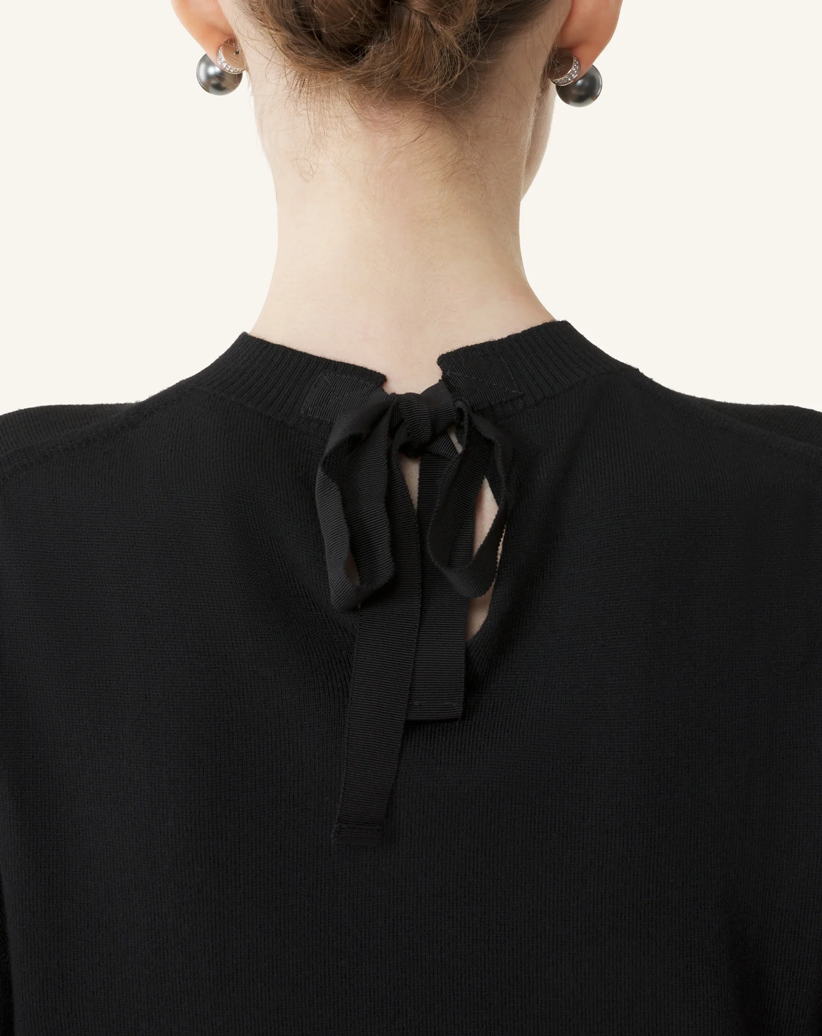 MERINO SWEATER WITH GROSGRAIN DETAIL - Image 5