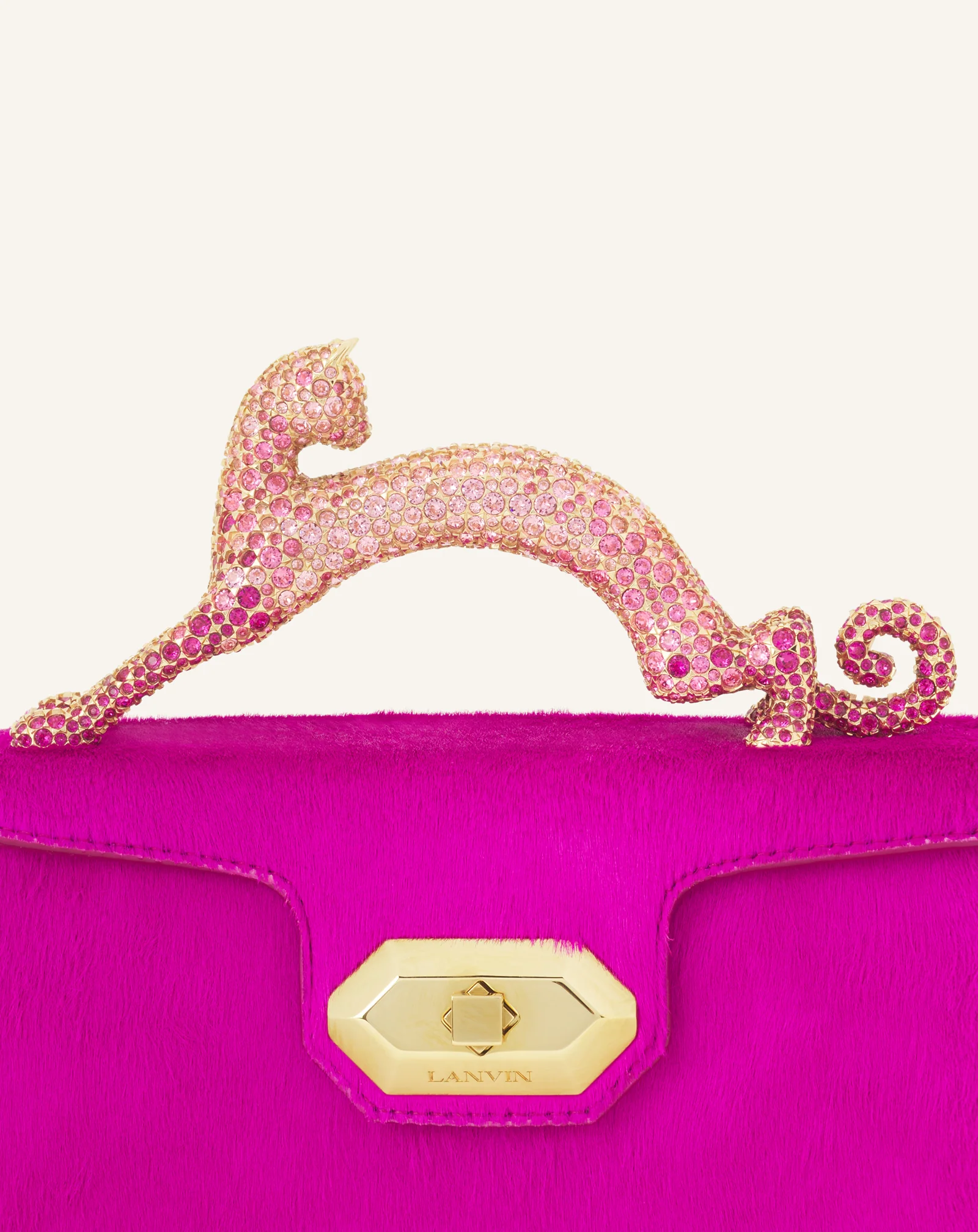 PENCIL CAT NANO BAG IN PONY AND RHINESTONES - Image 8