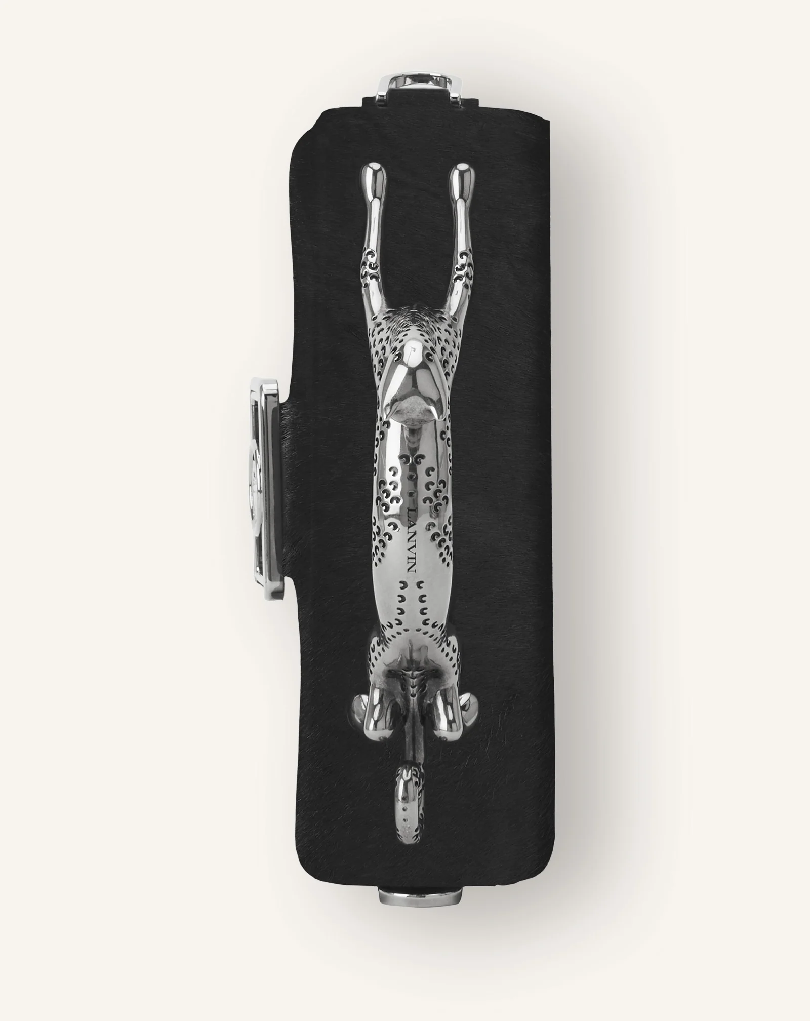 PENCIL CAT NANO BAG IN PONY EFFECT AND RHINESTONES - Image 7