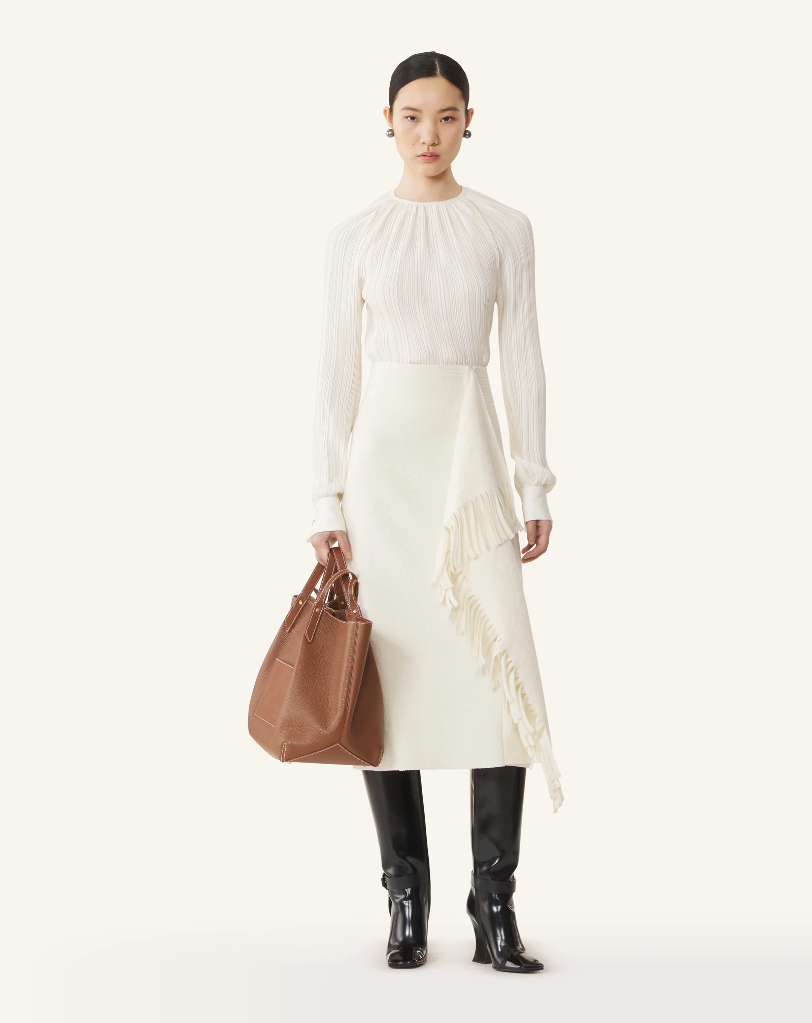 PLEATED CHARMEUSE TOP - Image 2
