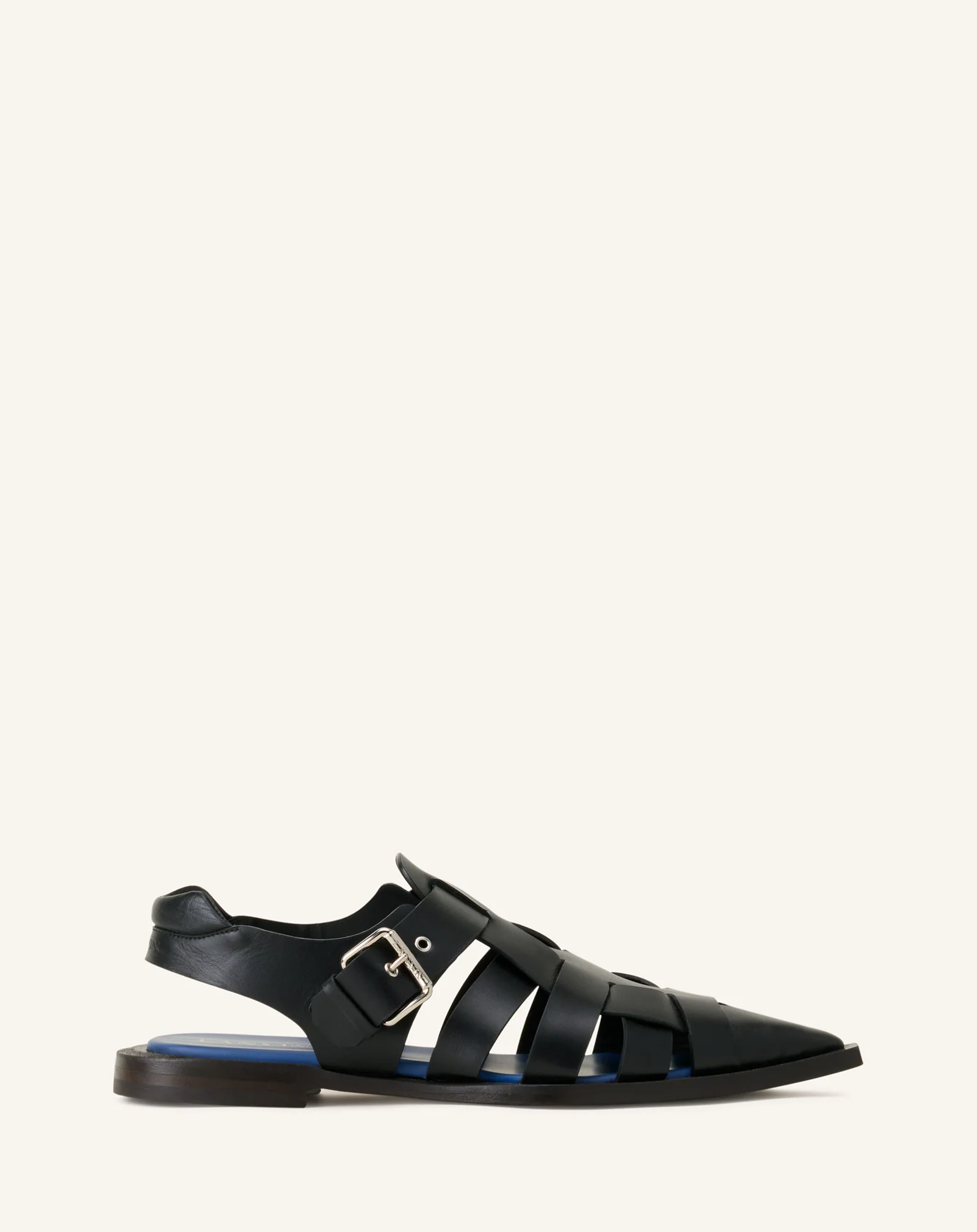 POINTED-TOE LEATHER SANDALS