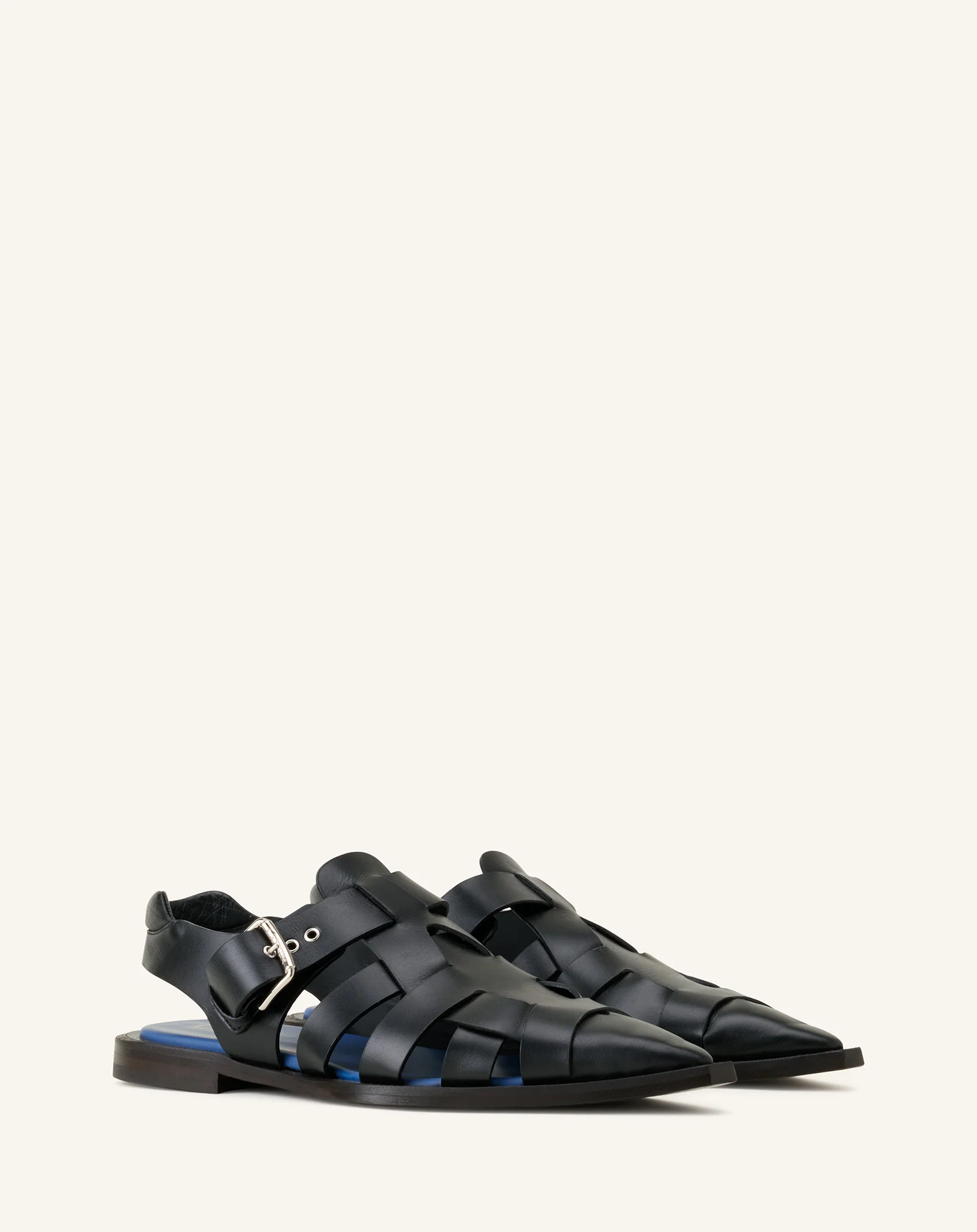 POINTED-TOE LEATHER SANDALS - Image 2