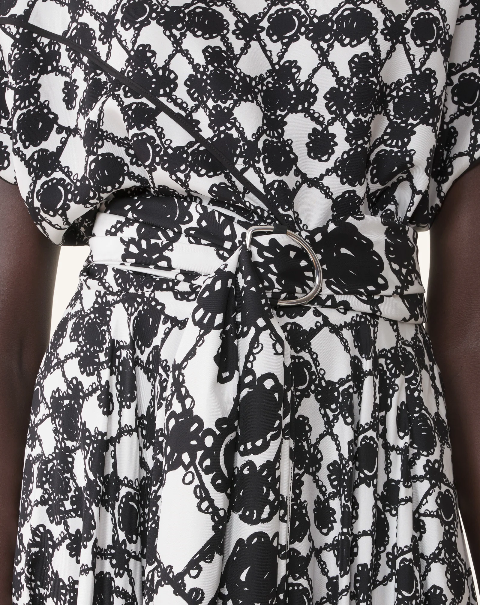PRINTED SILK DRAPED DRESS - Image 5