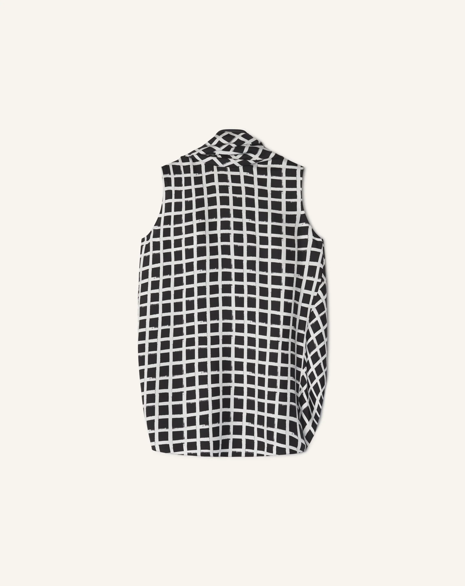 PRINTED SILK SLEEVELESS TOP