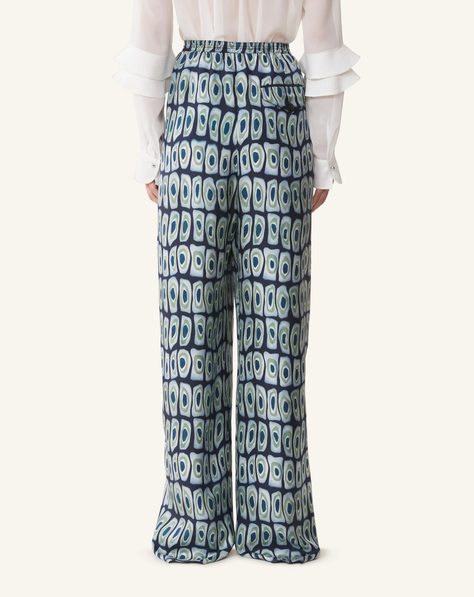 PRINTED WIDE-LEG SILK PANTS - Image 5