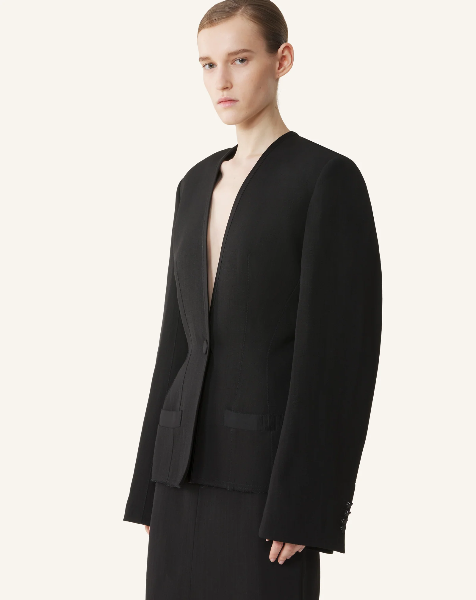SILK AND VISCOSE OPEN-BACK JACKET - Image 4