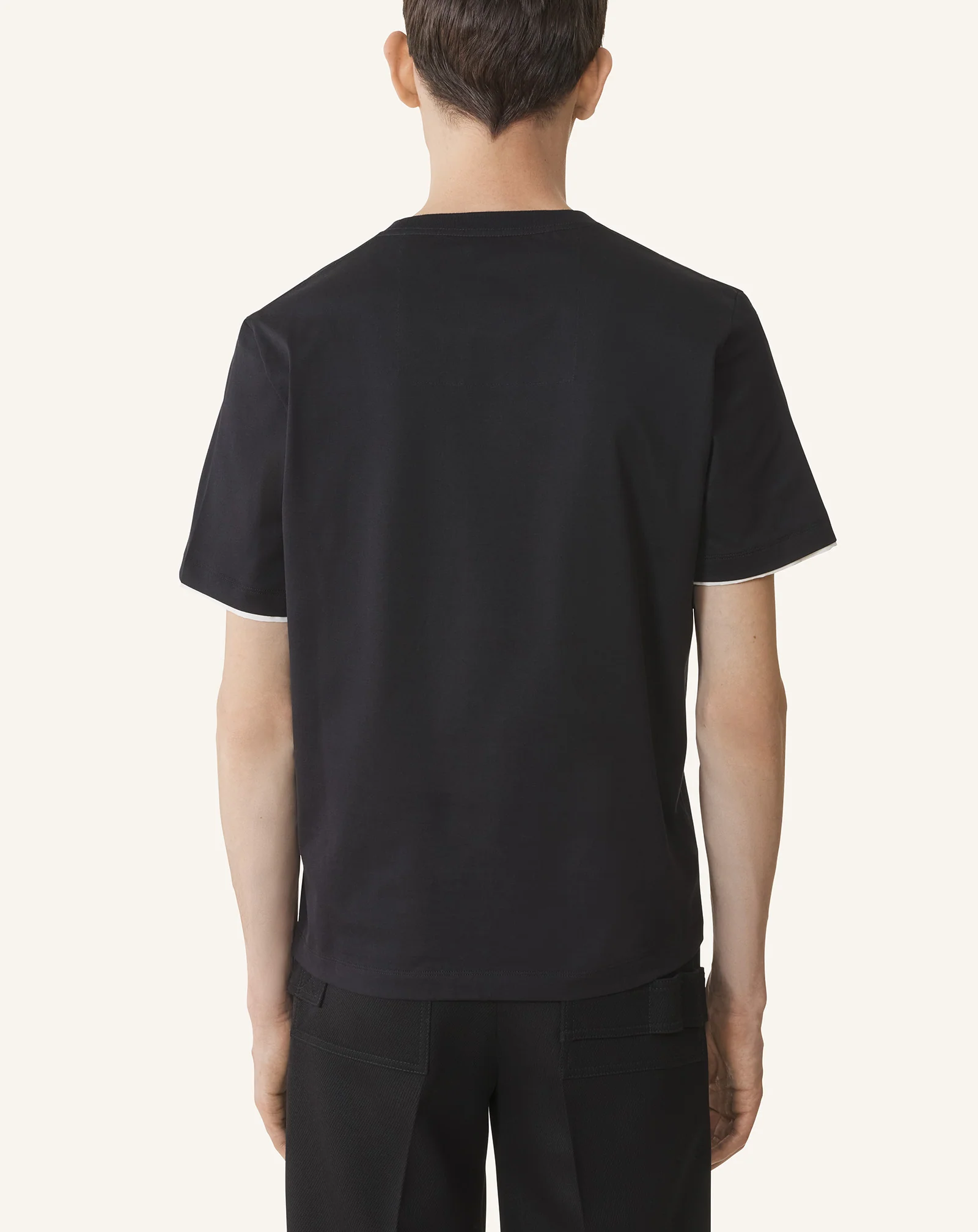COTTON T-SHIRT WITH SILK DETAIL - Image 4