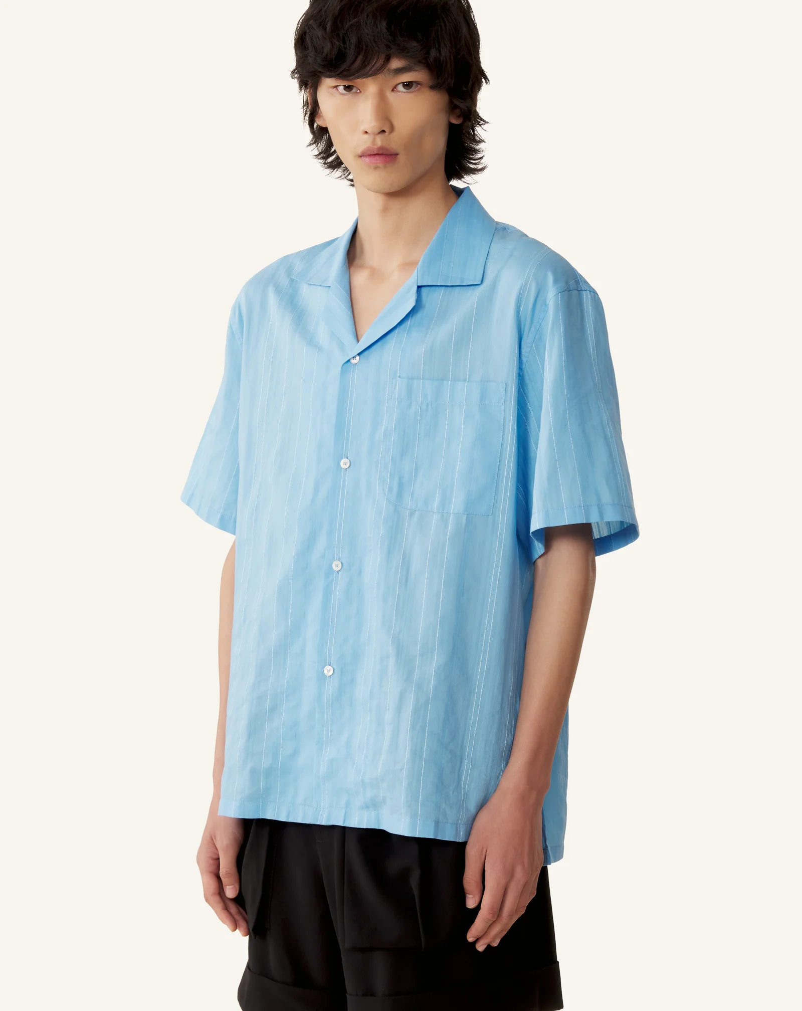 TEXTURED SHIRT IN COTTON AND SILK - Image 3