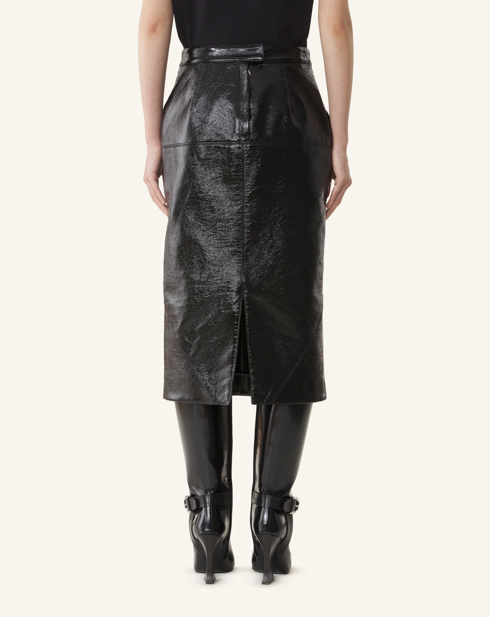 VINYL STRAIGHT SKIRT WITH CUT-OUTS - Image 4