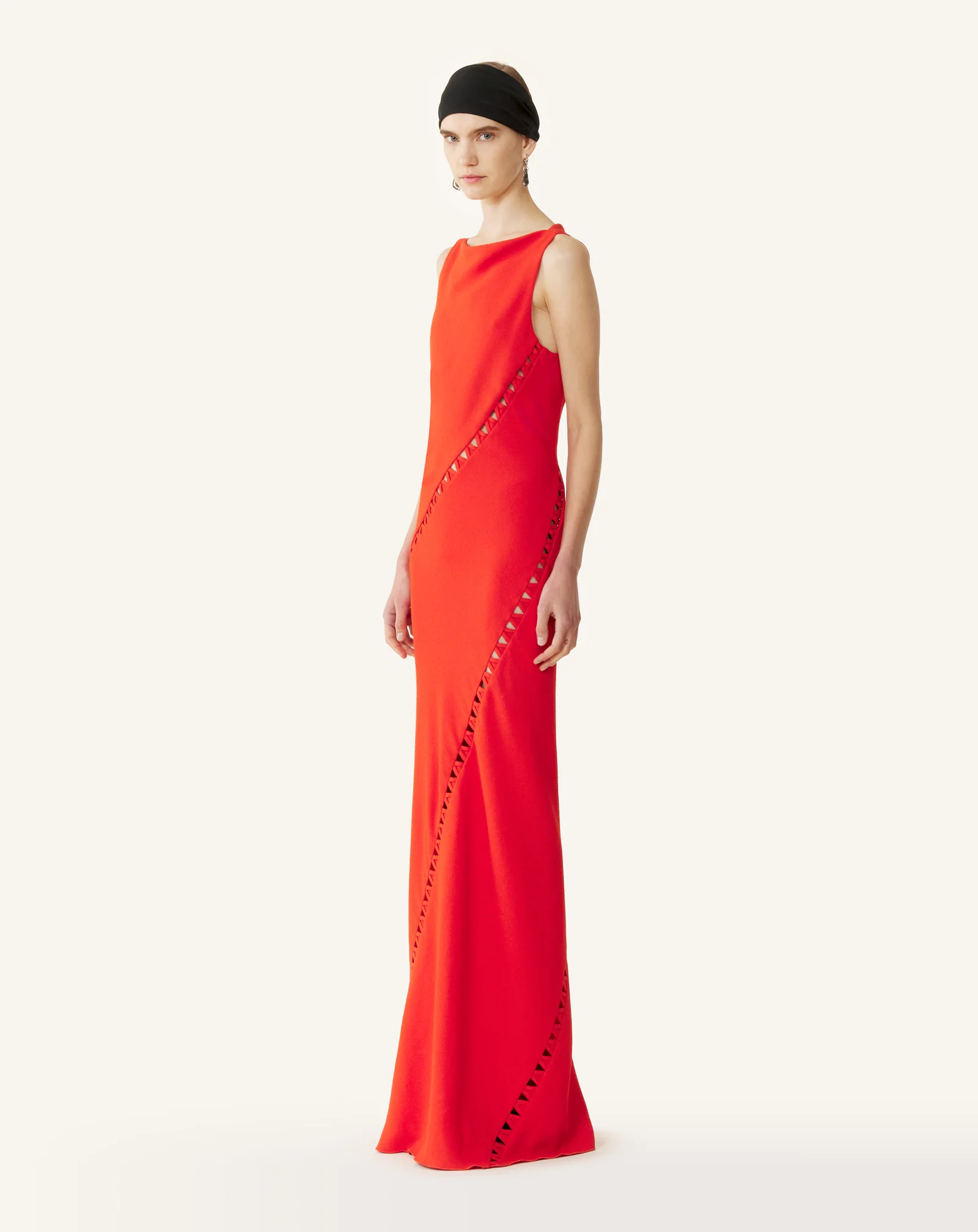 VISCOSE DRAPED-BACK LONG DRESS - Image 4