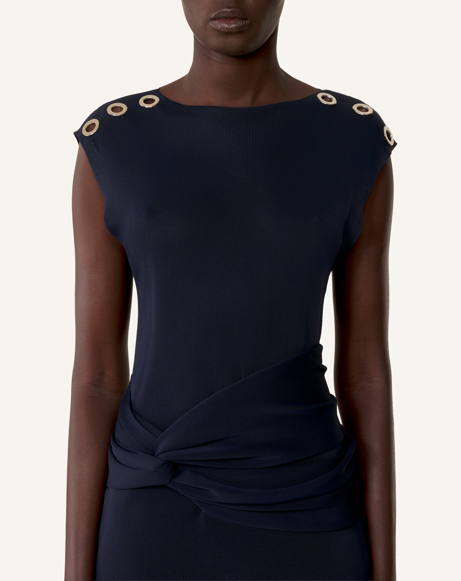 VISCOSE FITTED CHOKER DRESS - Image 5